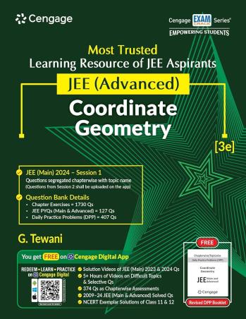 Book cover number 1 for JEE (Advanced) Coordinate Geometry written by G. Tewani published by Cengage Learning India Private Limited