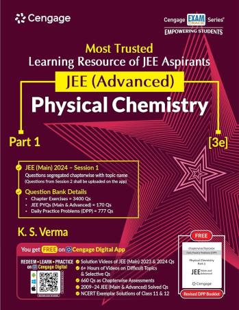 Book cover number 1 for JEE (Advanced Physical Chemistry : Part 1 written by K. S. Verma published by Cengage Learning India Private Limited