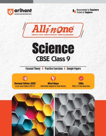 Book cover number 1 for All In One Science CBSE Class 9 written by Rashmi Gupta, Heena Sharma, Subhankar Vats published by Arihant Prakashan