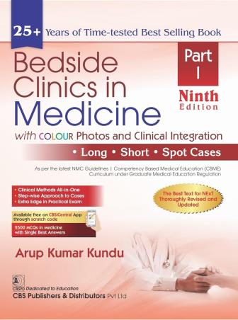 Book cover number 1 for Bedside Clinics In Medicine Part-1 written by Arup Kumar Kundu published by CBS Publishers & Distributors Pvt. Ltd.