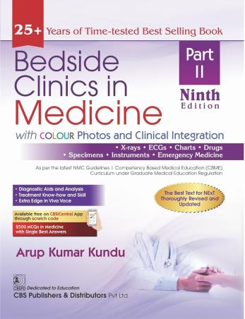 Book cover number 1 for Bedside Clinics In Medicine Part-2 written by Arup Kumar Kundu published by CBS Publishers & Distributors Pvt. Ltd.