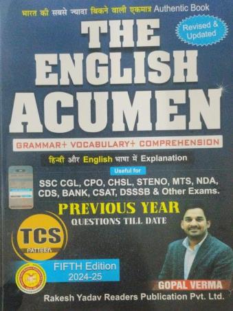 Book cover number 1 for The English Acumen (Grammar + Vocabulary + Comprehension) : 2024-25 written by Gopal Verma published by Rakesh Yadav Readers Publication Pvt. Ltd.