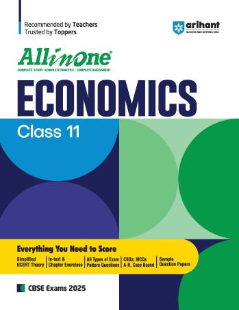 Book cover number 1 for All In One Economics CBSE Class 11 (2025) written by Pratima Jain Roy published by Arihant Prakashan