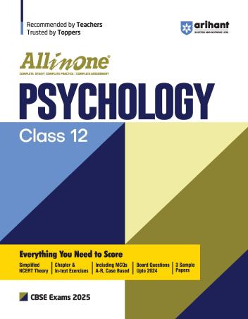 Book cover number 1 for All In One Psychology CBSE Class 12 (2025 Exams) written by Fazle Kibria published by Arihant Prakashan