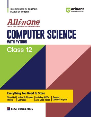 Book cover number 1 for All In One Computer Science With Python Class 12 CBSE (2025 Exams) written by Neetu Gaikwad published by Arihant Prakashan