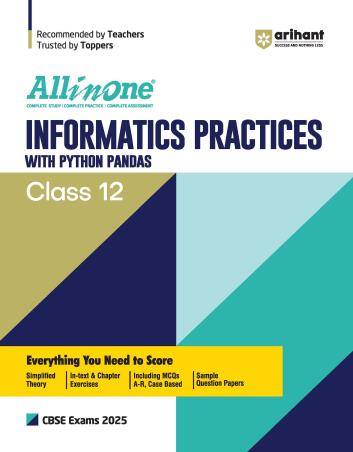 Book cover number 1 for All In One Infomatics Practices With Python Pandas Class 12 CBSE (2025 Exams) written by Neetu Gaikwad published by Arihant Prakashan
