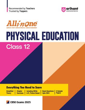Book cover number 1 for All In One Physical Education Class 12 CBSE (2025 Exams) written by Subhasis Swain published by Arihant Prakashan
