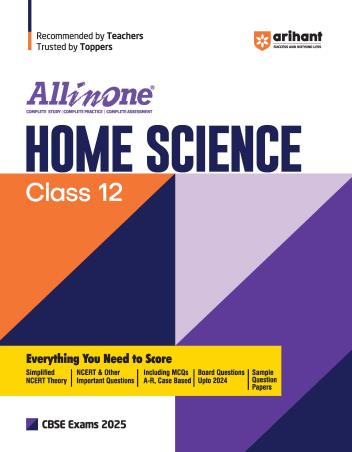 Book cover number 1 for All In One Home Science CBSE Class 12 (2025 Exams) written by Sushmita Dhar published by Arihant Prakashan