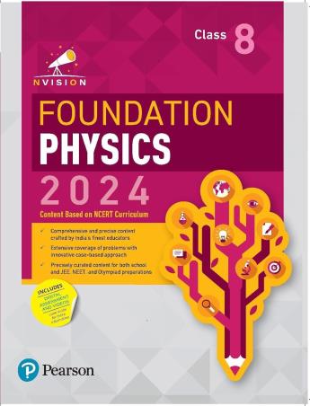 Book cover number 1 for Nvision Foundation Physics Class 8 (2024) written by Prashant Jain, Charry Yadav, Harshit Goyal published by Pearson Education