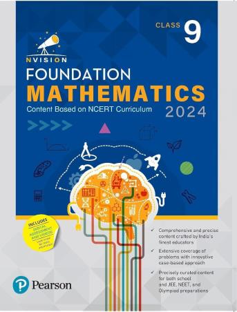 Book cover number 1 for Nvision Foundation Mathematics Class 9 (2024) written by Ajay Singh, Prashant Jain published by Pearson Education