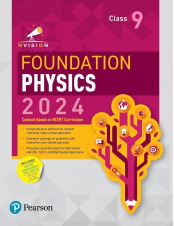 Book cover number 1 for Nvision Foundation Physics Class 9 (2024) written by Prashant Jain, Charry Yadav, Harshit Goyal published by Pearson Education