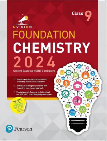 Book cover number 1 for Nvision Foundation Chemistry Class 9 (2024) written by Prashant Jain, Ashutosh Gautam, Bela Kalwadia published by Pearson Education