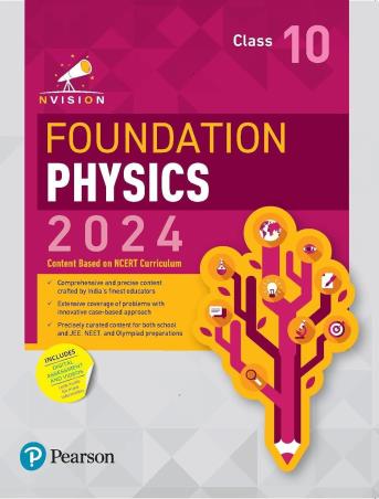 Book cover number 1 for Nvision Foundation Physics Class 10 (2024) written by Prashant Jain, Harshit Goyal published by Pearson Education
