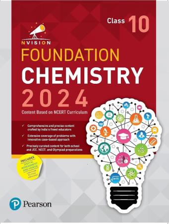 Book cover number 1 for Nvision Foundation Chemistry Class 10 (2024) written by Prashant Jain, Ashutosh Gautam published by Pearson Education