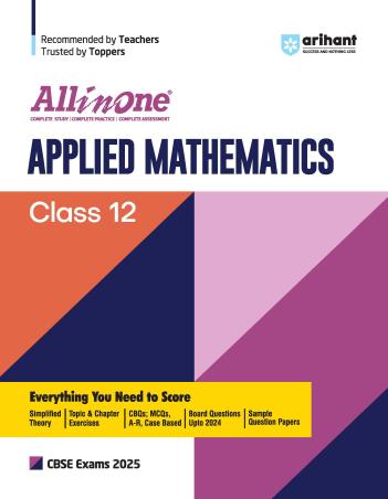 Book cover number 1 for All In One Applied Mathematics Class 12 CBSE (2025 Exams) written by Brijesh Dwevedi, Laxman Prasad published by Arihant Prakashan