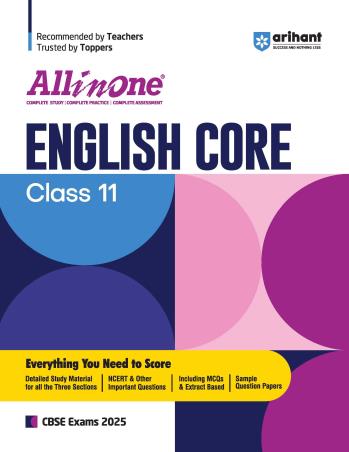 Book cover number 1 for All In One English Core CBSE Class 11 (2025) written by Subhasis Swain, Kriti Arora published by Arihant Prakashan