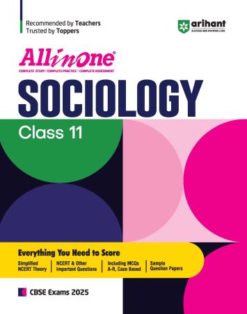 Book cover number 1 for All In One Sociology CBSE Class 11 (2025) written by Akansha Bhalla published by Arihant Prakashan