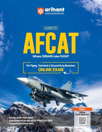 Book cover number 1 for Guide To AFCAT For Flying, Technical & Ground Duty Branches Online Exam written by Varun Bali, Vagisha Mehta published by Arihant Publications (India) Limited