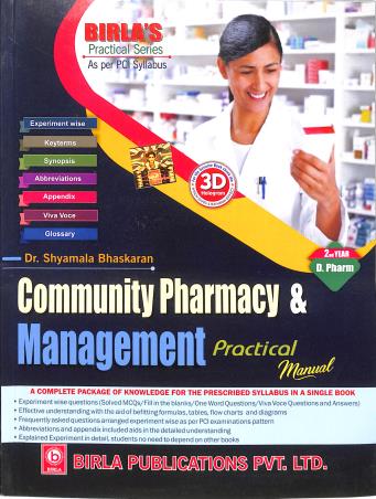 Book cover number 1 for Community Pharmacy & Management (Practical Manual) written by NA published by Birla Publications Pvt Ltd