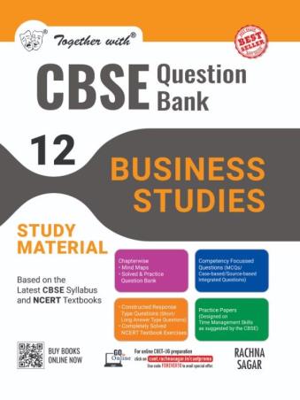 Book cover number 1 for Together With CBSE Question Bank / Study Material Business Studies Class 12 (2025 Examination) written by Yogesh Vijay, Vikas Vijay published by Rachna Sagar Pvt. Ltd.
