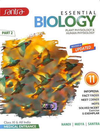 Book cover number 2 for Essential Biology Class 11 & All India Medical Entrance Part 1 & 2 written by Trilochan Midya, Dulal Chandra Santra, Ardhendu Sekhar Nandi published by Santra Publication Pvt. Ltd