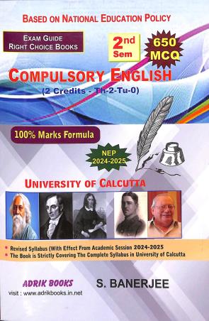 Book cover number 1 for AEC Compulsory English Semester-2 (NEP 2024-2025) (Calcutta University) written by S. Banerjee published by Adrik Books
