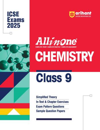 Book cover number 1 for All In One Chemistry Class 9 (ICSE Exams 2025) written by Pooja Yadav published by Arihant Prakashan