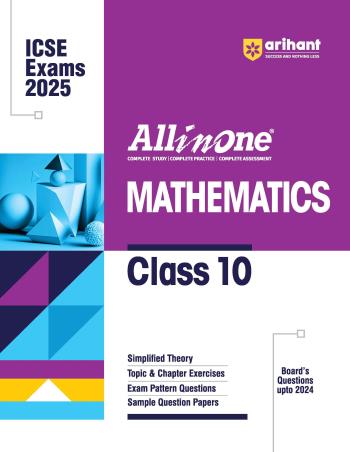 Book cover number 1 for All In One Mathematics Class 10 (ICSE Exams 2025) written by Brijesh Dwevedi, Laxman Prasad published by Arihant Prakashan