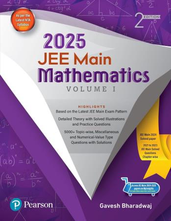 Book cover number 1 for JEE Main Mathematics Volume-1 (2025) written by Gavesh Bharadwaj published by Pearson Education