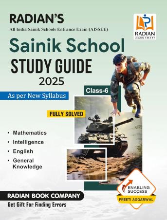 Book cover number 1 for Radian's Sainik School Study Guide Class 6 (2025) written by Preeti Aggarwal published by Radian Book Company