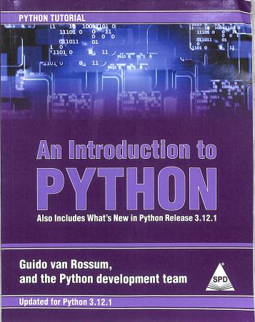Book cover number 1 for An Introduction To Python written by Guido Van Rossum published by Shroff Publishers & Distributors Pvt. Ltd.