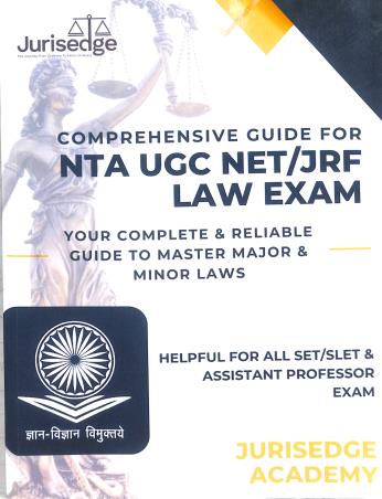Book cover number 1 for Comprehensive Guide For NTA UGC NET / JRF Law Exam written by NA published by Jurisedge Academy