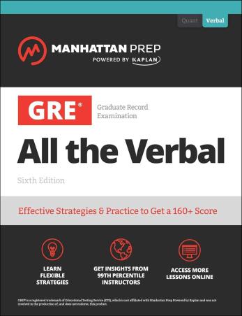 Book cover number 1 for GRE All The Verbal written by NA published by Manhattan Prep