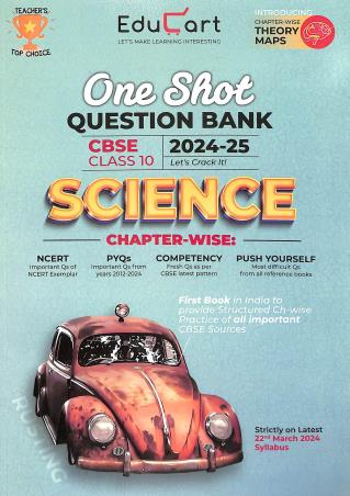 Book cover number 1 for One Shot Question Bank Science CBSE Class 10 2024-25 written by Prashant Kirad published by Educart
