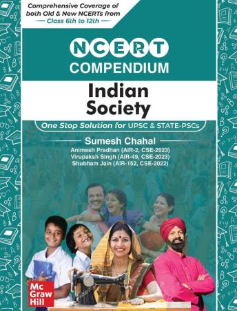 Book cover number 1 for NCERT Compendium Indian Society written by Sumesh Chahal, Animesh Pradhan, Virupaksh Singh, Shubham Jain published by McGraw Hill Education Private Limited
