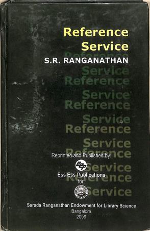 Book cover number 1 for Reference Service written by S R Ranganathan published by Ess Ess Publications