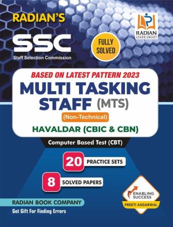 Book cover number 1 for Radian's SSC Based On Latest Pattern 2023 MTS Multi Tasking Staff Havaldar (CBIC & CBN) written by Preeti Aggarwal published by Radian Book Company