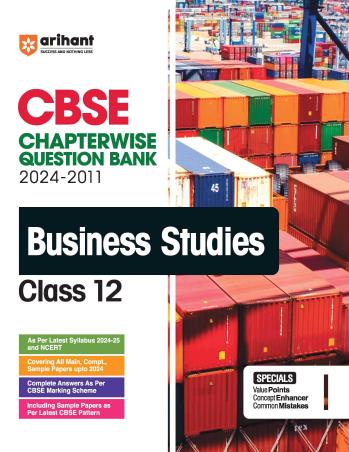 Book cover number 1 for CBSE Chapterwise Question Bank Bussiness Studies Class 12 (2024-2011) written by Nidhi Jain published by Arihant Prakashan