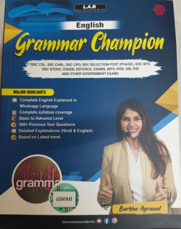 Book cover number 1 for English Grammar Champion written by Barkha Agrawal published by Invincible Publishers