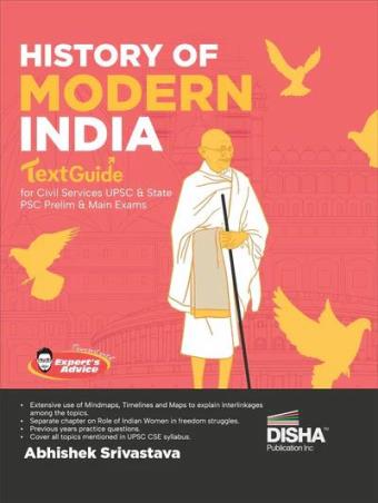 Book cover number 1 for History of Modern India TextGuide written by Abhishek Srivastava published by Disha Publication