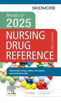Book cover number 1 for Mosby's 2025 Nursing Drug Reference written by Linda Skidmore-Roth published by Elsevier