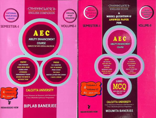 Book cover number 1 for Chandeliers English Companion Guide For AEC Semester 1 Vol. 1 & 2 NEP C.U written by Biplab Banerjee, Moumita Banerjee published by Indian Books View