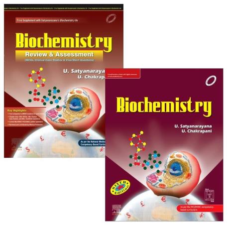 Book cover number 1 for Biochemistry + Biochemistry Review & Assessment written by U. Satyanarayana, U. Chakrapani published by Elsevier