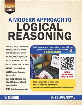 Book cover number 1 for A Modern Approach To Logical Reasoning written by R. S. Aggarwal published by S. Chand Publishing