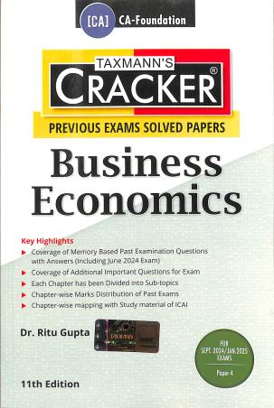 Book cover number 1 for Taxmann's CRACKER Business Economics Paper 4 (For Sept 2024 / Jan 2025 Exams) written by Ritu Gupta published by Taxmann Publications Pvt. Ltd.