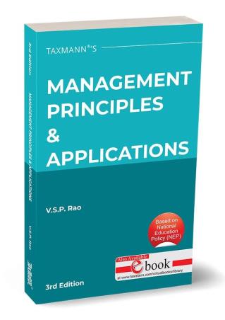 Book cover number 1 for Management Principles & Applications written by V. S. P. Rao published by Taxmann Publications Pvt. Ltd.
