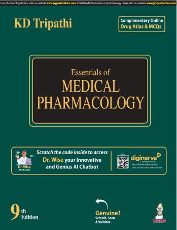 Book cover number 1 for Essentials Of Medical Pharmacology (9th Edition) written by K. D. Tripathi published by Jaypee Brothers Medical Publishers (P) Ltd.