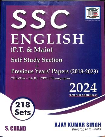 Book cover number 1 for SSC English (P.T. & Main) 218 Sets 2024 written by Ajay Kumar Singh published by S. Chand Publishing