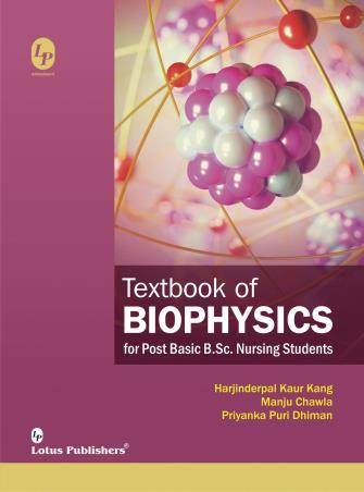 Book cover number 1 for Textbook Of Biophysics (For Post Basic Nursing Students) written by Harjinderpal Kaur Kang, Manju Chawla, Priyanka Puri Dhiman published by Lotus Publishers
