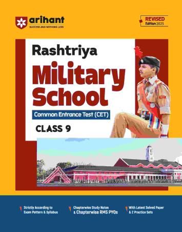 Book cover number 1 for Rashtriya Military School Common Entrance Test (CET) Class 9 Revised Edition 2025 written by Ajay Kumar, Pawan Singh, Sandeep Singh published by Arihant Publications (India) Limited